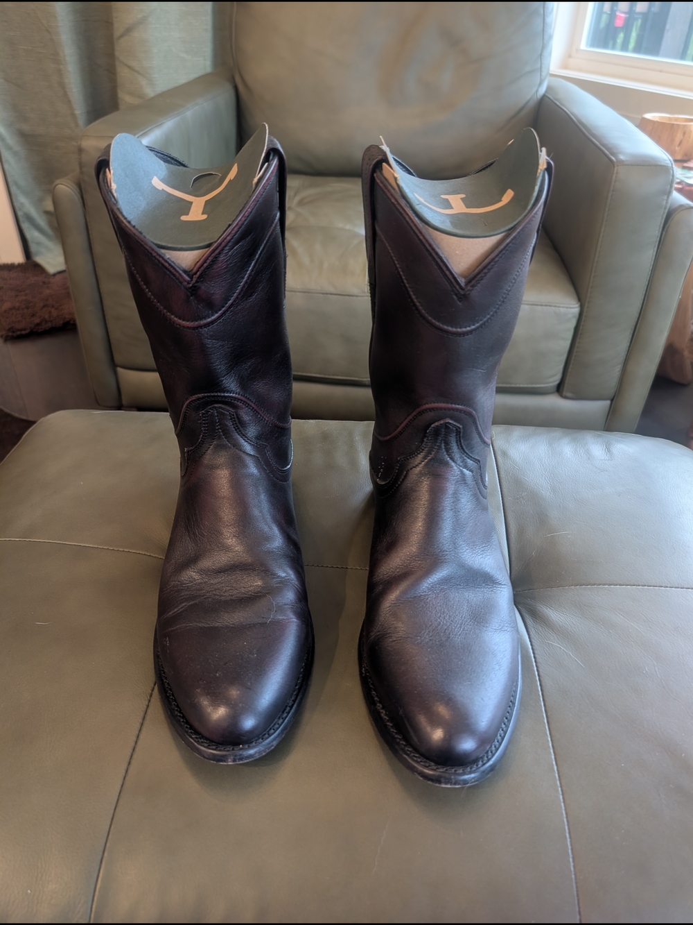 Tecovas Black Cherry Leather Cowboy Boots